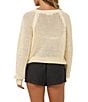 Salty Crew Long Sleeve V-Neck Open Knit Crochet Sweater - Image 2