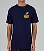 Color:Navy - Image 2 - Seaside Short Sleeve Graphic T-Shirt