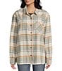 Salty Crew Shore Break Long Sleeve Plaid Oversized Boxy Flannel Shirt - Image 1