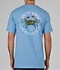 Color:Marine Blue - Image 1 - Short Sleeve Blue Crabber Graphic T-Shirt