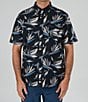 Color:Black - Image 1 - Short Sleeve Floral Flyer Tech Woven Shirt