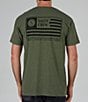 Color:Forest Heather - Image 1 - Short Sleeve Freedom Flag T-Shirt