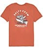 Color:Rust - Image 1 - Short Sleeve Hot Rod Shark Graphic T-Shirt