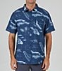 Salty Crew Short Sleeve Printed Tech Woven Shirt, Color:Navy - Image 1