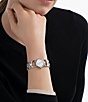 Color:Silver - Image 4 - Double Gancini Bracelet Watch