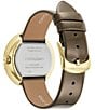 Color:Brown - Image 3 - Women's Ferragamo Curve V2 Quartz Analog Brown Leather Strap Watch