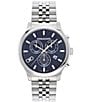 Color:Silver - Image 1 - Men's Duo Chronograph Stainless Steel Bracelet Watch