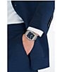 Color:Silver/Blue - Image 5 - Men's F-80 Tonneau Quartz Chronograph Stainless Steel Bracelet Watch