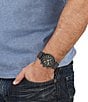 Color:Black - Image 5 - Men's Ferragamo Tonneu Chronograph Black Stainless Steel Bracelet Watch