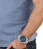 Color:Silver - Image 4 - Men's Ferragamo Tonneu Chronograph Stainless Steel Bracelet Watch