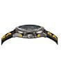 Color:Black/Yellow - Image 3 - Men's Ferragamo Urban Quartz Chronograph Branded Silicone Strap Watch