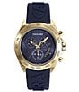 Color:Black - Image 1 - Men's Ferragamo Urban Quartz Chronograph Blue Silicone Strap Watch