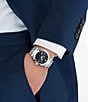 Color:Silver - Image 5 - Men's New Diamond Quartz Analog Two Tone Stainless Steel Bracelet Watch