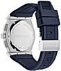 Color:Blue - Image 3 - Men's Vega Chrono Blue Silicone Strap Watch