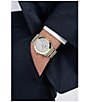 Color:Two Tone/Gold - Image 5 - Men's Vega Quartz Analog Two Tone Stainless Steel Bracelet Watch