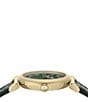 Color:Green - Image 2 - Women's Allure Quartz Analog Green Leather Strap Watch