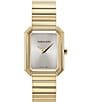 Color:Gold - Image 1 - Women's Crystal Quartz Analog Gold Tone Stainless Steel Bracelet Watch