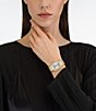 Color:Gold - Image 5 - Women's Crystal Quartz Analog Gold Tone Stainless Steel Bracelet Watch