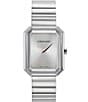 Color:Silver - Image 1 - Women's Crystal Quartz Analog Stainless Steel Bracelet Watch
