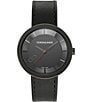 Color:Black - Image 1 - Women's Curve V2 Quartz Analog Black Leather Strap Watch