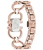 Color:Rose Gold - Image 2 - Women's Double Gancini Mini Quartz Analog Rose Gold Stainless Steel Bracelet Watch