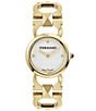Color:Gold - Image 1 - Women's Double Gancini Stud Gold Stainless Steel Bracelet Watch