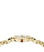 Color:Gold - Image 2 - Women's Double Gancini Stud Gold Stainless Steel Bracelet Watch