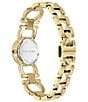 Color:Gold - Image 3 - Women's Double Gancini Stud Gold Stainless Steel Bracelet Watch