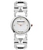 Color:Silver - Image 1 - Women's Double Gancini Stud Two Hand Stainless Steel Bracelet Watch
