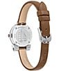 Color:Brown - Image 2 - Women's Gancino Quartz Analog Brown Leather Strap Watch