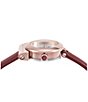 Color:Red - Image 3 - Women's Gancino Quartz Analog Red Leather Strap Watch