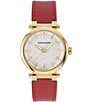 Color:Red - Image 1 - Women's Softy Quartz Analog Red Leather Strap Watch