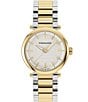 Color:Two Tone - Image 1 - Women's Softy Quartz Analog Two Tone Stainless Steel Bracelet Watch