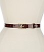 Sam Edelman 20mm Patent EE Logo Belt, Color:Burgundy - Image 1