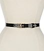 Sam Edelman 20mm Patent EE Logo Belt, Color:Black Patent - Image 1