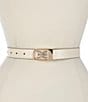 Sam Edelman 25mm Logo Clasp Reversible Belt, Color:Brown/White - Image 2
