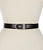 Sam Edelman 25mm Logo Clasp Reversible Belt, Color:Black/Cognac - Image 1