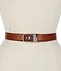 Sam Edelman 25mm Logo Clasp Reversible Belt, Color:Black/Cognac - Image 2