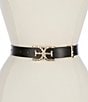 Sam Edelman 30mm Reversible Hammered Buckle Loop Belt, Color:Black - Image 1