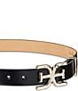 Sam Edelman 30mm Reversible Hammered Buckle Loop Belt, Color:Black - Image 3