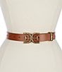Sam Edelman 30mm Reversible Hammered Buckle Loop Belt, Color:Light Brown - Image 1
