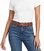 Sam Edelman 33mm Leather Logo Plaque Belt - Image 1