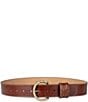 Sam Edelman 40mm Oval Crocodile Embossed Wide Leather Belt - Image 1