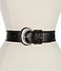 Sam Edelman 45mm Leather Organic Oversized Buckle Wide Belt - Image 5