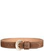 Sam Edelman 45mm Suede Organic Oversized Buckle Wide Belt, Color:Tan - Image 1