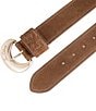 Sam Edelman 45mm Suede Organic Oversized Buckle Wide Belt, Color:Tan - Image 3