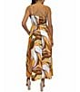 Color:Natural Multi - Image 2 - Abstract Print Square Neck Sleeveless Maxi Dress