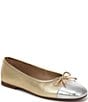 Sam Edelman Alie Cap Toe Metallic Leather Bow Ballet Flats - Image 1