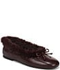 Sam Edelman Alie Cozy Leather Faux Fur Ballet Bow Flats - Image 1