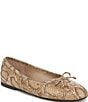 Sam Edelman Alie Snake Print Leather Bow Ballet Flats - Image 1